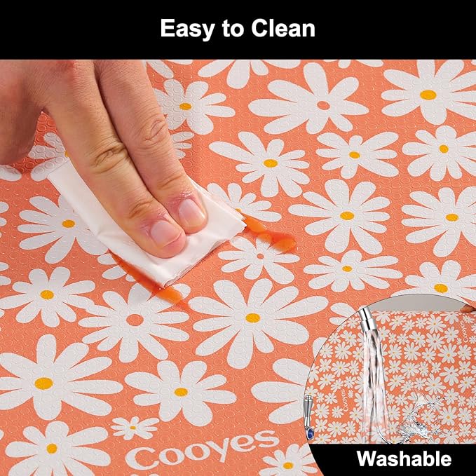 Cooyes Shelf Liner – Premium Non-Adhesive Cabinet & Drawer Liner for Kitchen – Waterproof Shelf Paper with Modern Pattern – Durable EVA Cabinet Mat – Easy to Cut
