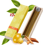 Hasegawa Hyakurakuko Premium Japanese Sandalwood Incense - Long Type, 40 Sticks with Aluminum Holder, 20-30 Min Burn Time, Made in Japan 線香 百楽香 (Lemon)