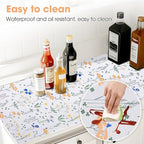 Drawer and Shelf Liner, Non-Slip Kitchen Cabinet Liners Non-Adhesive Thick Strong Grip Waterproof Washable Mats Protect Dresser ShelvesCabinets, Flower, 12 in X 10 FT