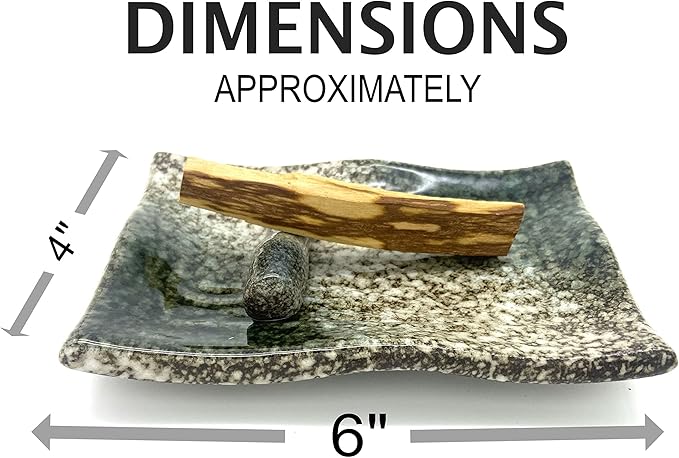 TOBOHU Rectangle Ceramic Palo Santo Holder, palo Santo Holder Burner, Ceramic Holder for Palo Santo Sticks, Palo Santo Wood Incense Stick Holder, Palo Santo Burning Bowl