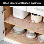 Cooyes Shelf Liner – Premium Non-Adhesive Cabinet & Drawer Liner for Kitchen – Waterproof Shelf Paper with Modern Pattern – Durable EVA Cabinet Mat – Easy to Cut