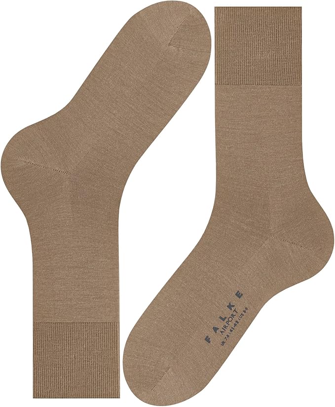 FALKE Men's Airport Dress Socks, Premium Merino Wool Cotton Blend, Sustainable Luxury, Eco-Friendly Business Casual, 1 Pair