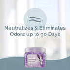 SMELLS BEGONE Odor Eliminator Gel Beads - Air Freshener - Eliminates Odor in Bathrooms, Cars, Boats, RVs & Pet Areas - Made with Essential Oils - Lavender Vanilla Scent - 12 Ounce