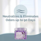 SMELLS BEGONE Odor Eliminator Gel Beads - 12 oz, Pack of 6 - Eliminates Odor in Bathrooms, Cars, Boats, RVs & Pet Areas - Air Freshener - Made with Essential Oils - Lavender Vanilla Scent
