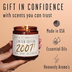 18th Birthday Gifts for Girls - 'Limited Edition 2007' Soy Candle, w/Champagne on Ice I 18 Birthday Gifts for Women I 18th Gift for Her Ideas I 9oz Reusable Jar, 50Hr Burn, Made in USA