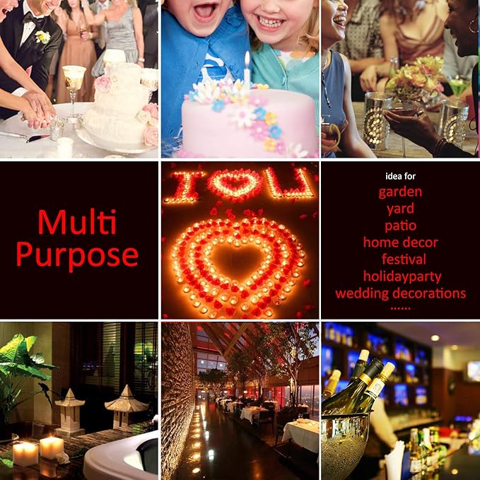 12 Flameless Votive Tealight Candles with 6-hour Daily Cycle Time Flickering Battery Operated Electric Electronic LED Tea Lights, Christmas Décor Xmas Lighting Wedding Party Decorations Batteries Incl