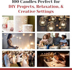 100 Pack Tealight Candles in Metal Cups - Clean, White Unscented with 4.5 Hour Long Burning Time - Votive Candles Bulk for Romantic Dinner, Weddings, Spa & Hotels by PARNOO