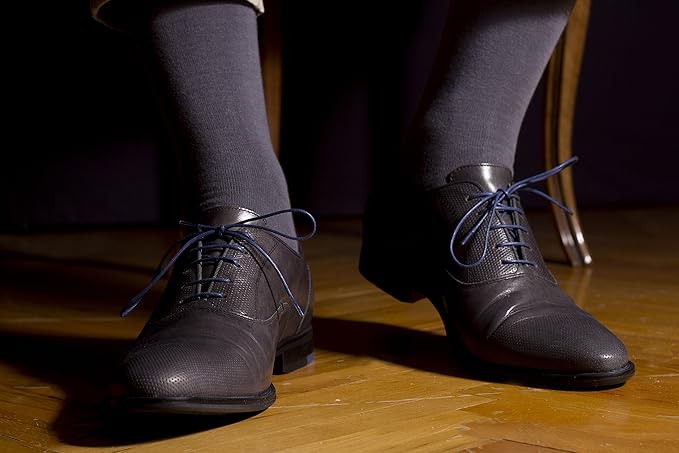 Hugh Ugoli Men's Bamboo Dress Socks for Business & Trouser, Thin & Seamless Crew Socks, 4 Pairs with Gift Box, Shoe Size 8-12