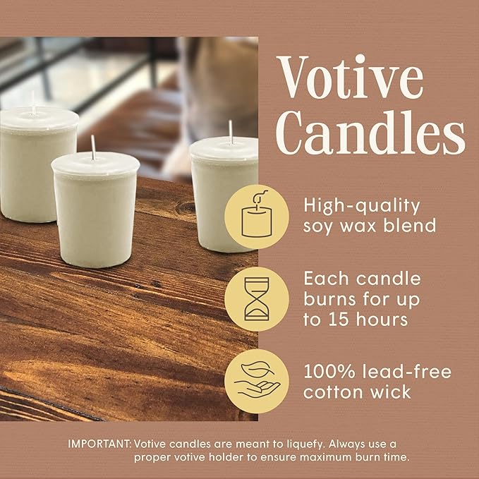 Mister Candle Spring/Summer Votive Collection Handmade Scented Votive Candles Bulk, Small Candles with Premium Wax & Essential Oils, 15 Hour Burn Time, Made in USA, (Set of 9, Orange Blossom)