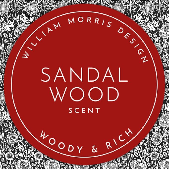 Sandalwood Scented Drawer Liners in a Black William Morris Design. Pack of 5 Folded Sheets | Contains Sandalwood Essential Oil | Made in The UK.