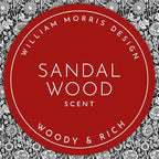 Sandalwood Scented Drawer Liners in a Black William Morris Design. Pack of 5 Folded Sheets | Contains Sandalwood Essential Oil | Made in The UK.