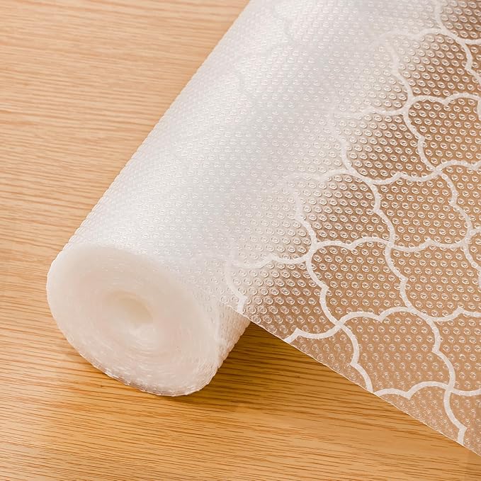 Cooyes Shelf Liner – Premium Non-Adhesive Cabinet & Drawer Liner for Kitchen – Waterproof Shelf Paper with Modern Pattern – Durable EVA Cabinet Mat – Easy to Cut