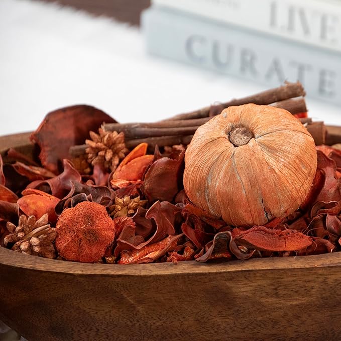 Fragrance Potpourri Bag Home Décor | Floral Petals Vase & Bowl Filler Decoration (Pumpkin Orange)