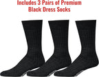 Merino Wool Mid-Calf Dress Socks for Men, Ribbed Dress Socks