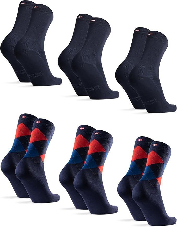 DANISH ENDURANCE Viscose Dress Socks, Premium, Soft, Breathable, Dress Socks for Men & Women, Unisex, 6-Pack