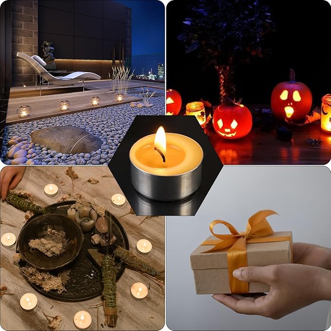 16 Packs Beeswax Tealight Candles,Natural Beeswax Tea Lights Candle in Aluminum Cups,4-5 Hour Burn Time,Unscented Smokeless Candles