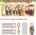 Loopeer 9 Pack Potpourri Simmer Kit 645g DIY Christmas Stovetop Potpourri with Card Transparent Bag Tag Xmas Scent Winter Stovetop Simmering Ingredients for Home Fragrance Housewarming Hostess Gift