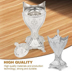 Bakhoor Incense Burner, 11Inches Charcoal Incense Burner - for Yoga, Spa Aromatherapy, Office & Home Decor, Trophy Shape (Silver)