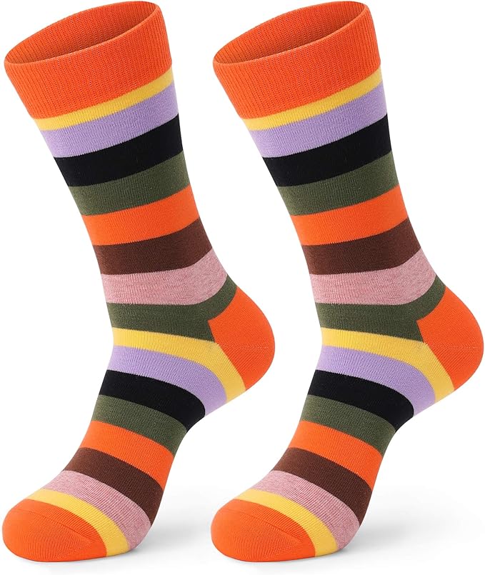 HHX YONLEE Dress Socks 5/6/10 Pairs Crew Argyle Colorful Cotton Novelty Casual Happy Fun