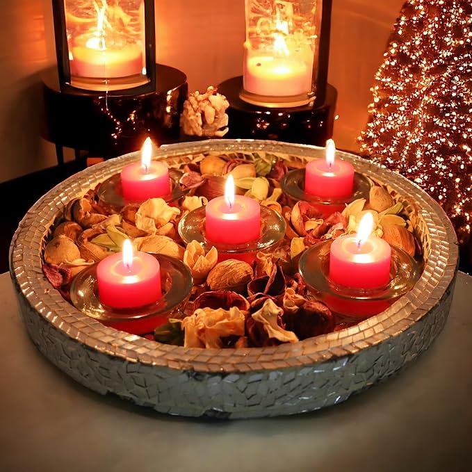 Hosley Set of 72 Unscented Red Votive Candles – Bulk Pack, Clean-Burning, Long-Lasting 10-12 Hour Burn Time – Ideal for Weddings, Home Décor, Spa, and Events