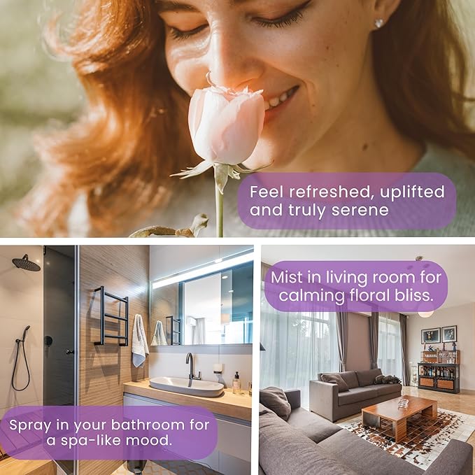Natural Floral Aroma Room Spray with Pure Floral Essential Oils|Transformative & Ethereal Scent for Living Spaces|No Synthetic Fragrance|Long-Lasting,Mood-Lifting Air Freshener|3.4 fl oz (100ml)