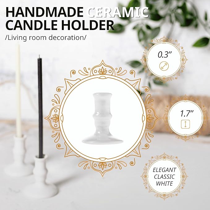 Danilovo Smudging Kit – 5 Palo Santo Sticks, 1 White Sage Smudge Stick, 50 Beeswax Taper Candles & Ceramic Candle Holder Set for Meditation, Cleansing, and Spiritual Practices