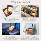 Pumpkin Spice Latte Scented Sachets Pack of 6, Fall & Winter - Long-Lasting Scented Bags, Home Fragrance, Air Freshener & Deodorizer for Closet, Room, Drawer, or Cars, Made in USA