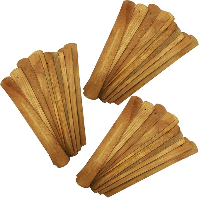 TRENDBOX 30pcs Handmade Plain Wood Wooden Incense Stick Holder Burner Ash Catcher Natural Design Buddhist