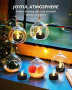 BEICHI Black Tea Lights, 24-Pack Battery Operated, Flameless Fake Candles Flickering, LED for Fall Holiday Decor, Theme Party, 1.4" D x 1.3"H - Warm White Light