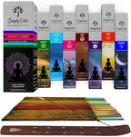 Premium Incense Sticks Set of 5 Elements Earth, Water, Air, Fire, Space 2 Celestial Bodies Sun & Moon| 140 Natural Agarbatti with Burner| for Home Pooja, Meditation, Yoga, Aromatherapy