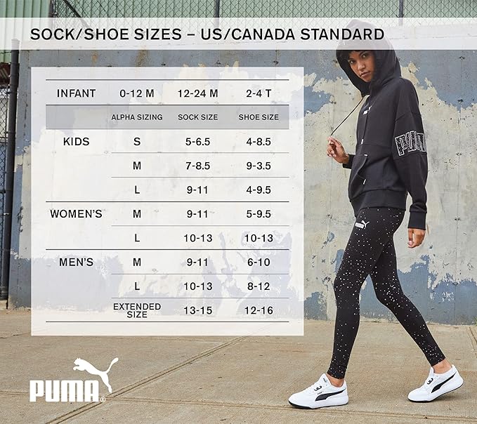 PUMA mens 6 Pack Crew Socks
