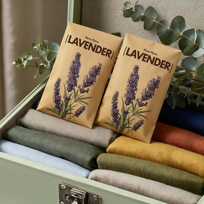 Potpourris Lavender Scented Hanging Paper Sachets - 12 Pack for Closet & Home | Long-Lasting Air Freshener & Odor Eliminator for Drawer, Car, Bathroom | Ideal Gift Idea