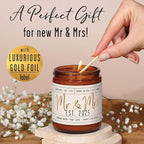 Wedding Gifts for Couples 2025, Bridal Shower Gifts from Bride - 'Mr & Mrs Est. 2025 Candle, w/Champagne on Ice I Wedding Shower for Newlyweds I 50Hr Burn, USA Made