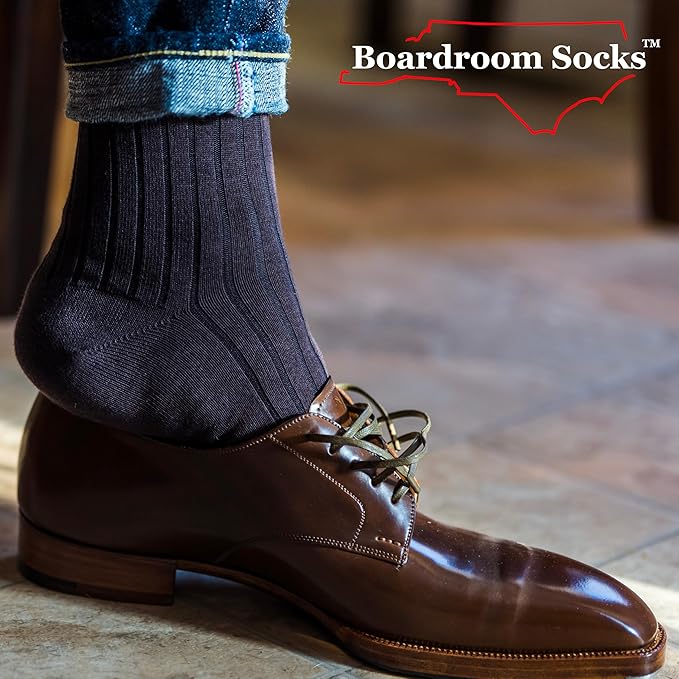 Cotton Dress Socks for Men – Comfortable Men’s Executive Socks – Classic Mid-Calf Dress Socks by Boardroom Socks