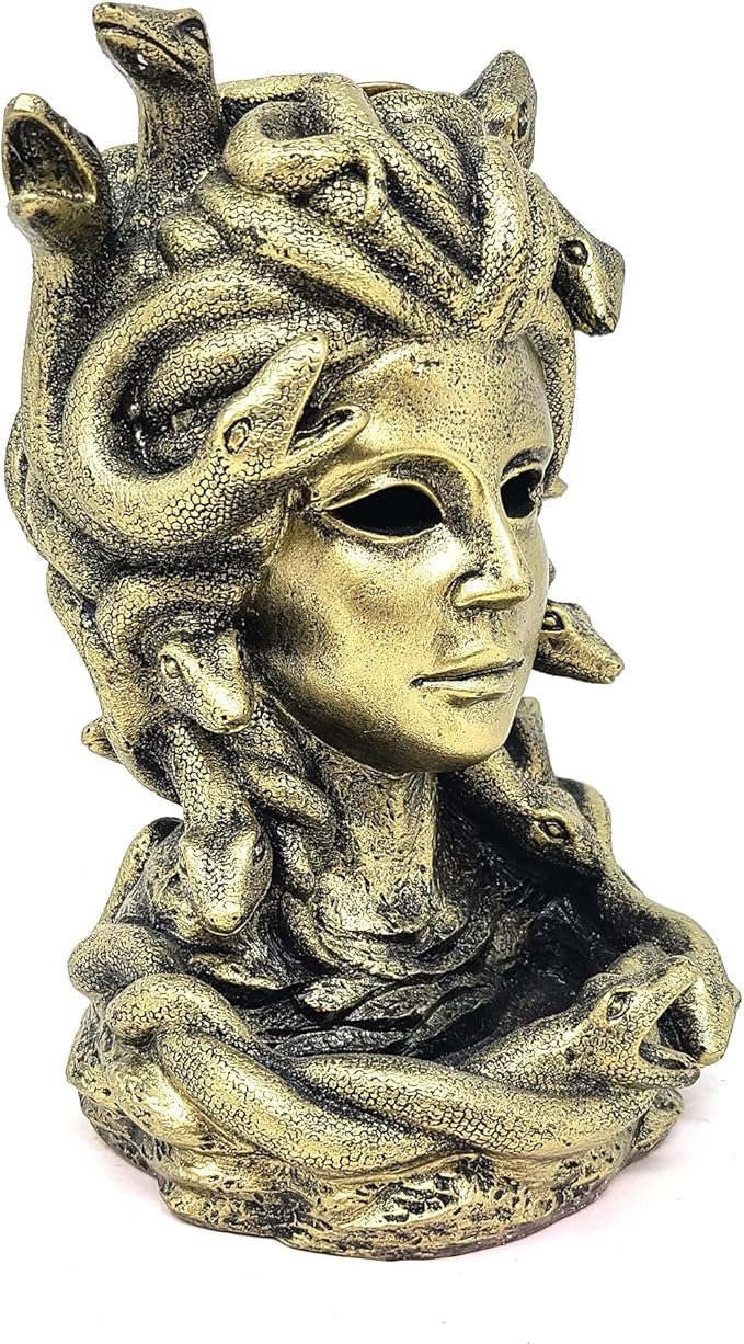 New Age Imports, Inc. - MEDUSA Backflow Incense & Cone Burner Waterfall Effect -Backflow Incense Burner: Elevate Your Space with Serenity in Motion-Mesmerizing Waterfall Smoke Effect (MEDUSA-BFL-44)