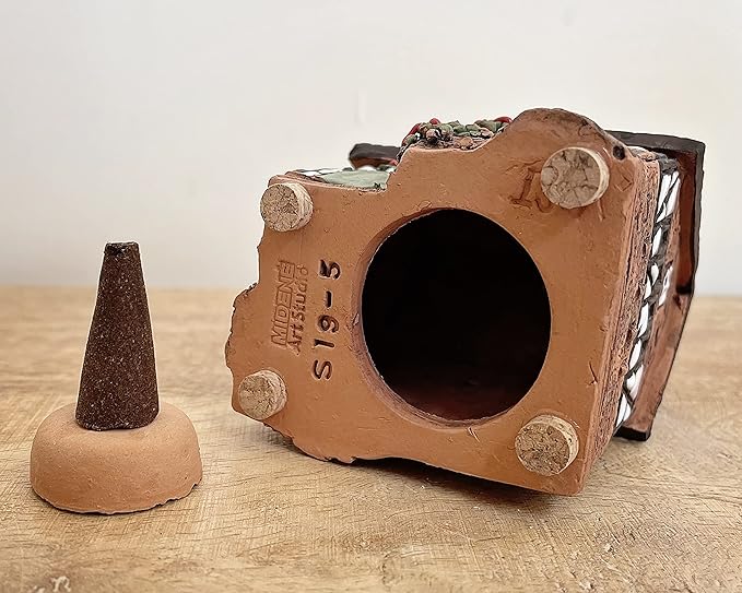 Ceramic Houses Collection - Collectible Miniature of Historic House in Lauterbach Germany - Cone Incense Holder Room Decor - Ceramic Incense Burner S19-5