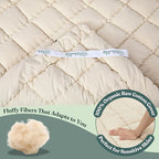 Organic Merino Wool Mattress Topper - Luxury Pillow Top Mattress Pad, Handmade, Non-Toxic, Cooling & Hypoallergenic, Natural Back Pain Relief, Sustainable Bedding (Queen)