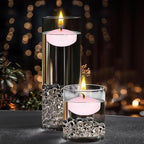 Mega Candles 4 pcs Unscented Pink Floating Candles, Hand Poured Wax Candle 2 Inch Diameter, Home Décor, Wedding Receptions, Centerpieces, Occasions, Events, Festivities, Meditations, Spas