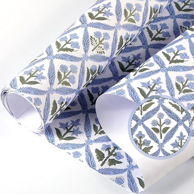 10 Sheets Drawer Liners for Dresser Scented Drawer Liners Non Adhesive Scented Paper for Fragrant Home Shelf Closet(Linen,Light Blue Pattern)