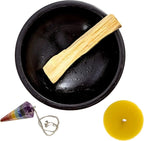 Chakra Energy Balance Kit - Spiritual Cleansing Incense Kit with Chakra Stones Crystal Pendulum, Palo Santo Smudge Stick, Beeswax Candle Votive, and Scrying Bowl
