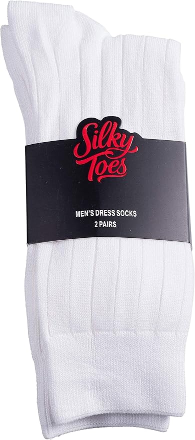 Modal Mens Crew Socks, Formal Mid-Length Dress Calf Socks 2 or 4 Pk