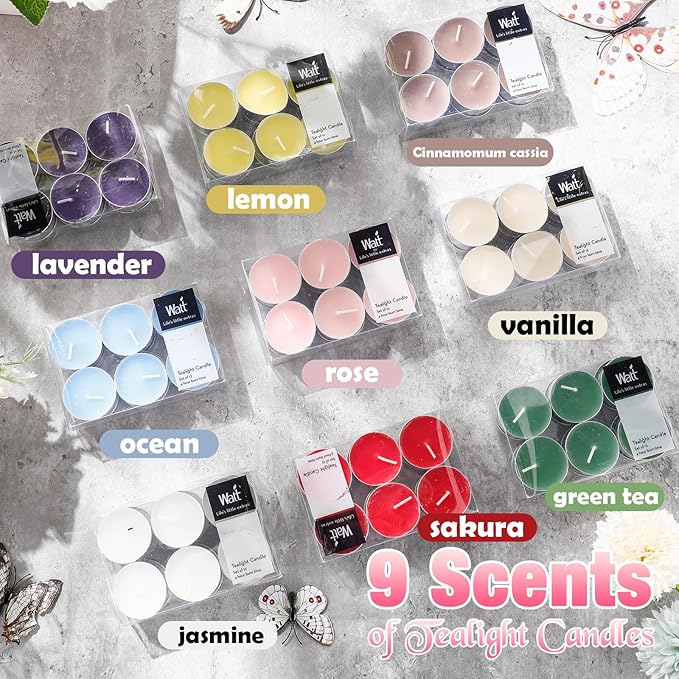 108 Pcs Scented Tea Lights Candles Mini Scented Tealight Candles Bulk for Burning Approximately 4 Hours Time(Mix)
