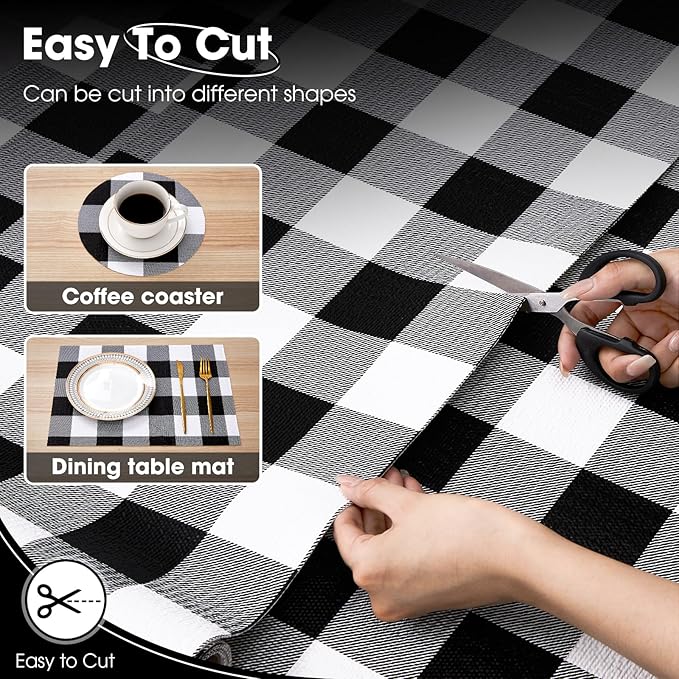 Drawer and Shelf Liner, Non-Slip Kitchen Cabinet Liners Non-Adhesive Thick Strong Grip Waterproof Washable Mats Protect Dresser Shelves Cupboard Bathroom Cabinets, Buffalo Plaid, 18 in X 10 FT