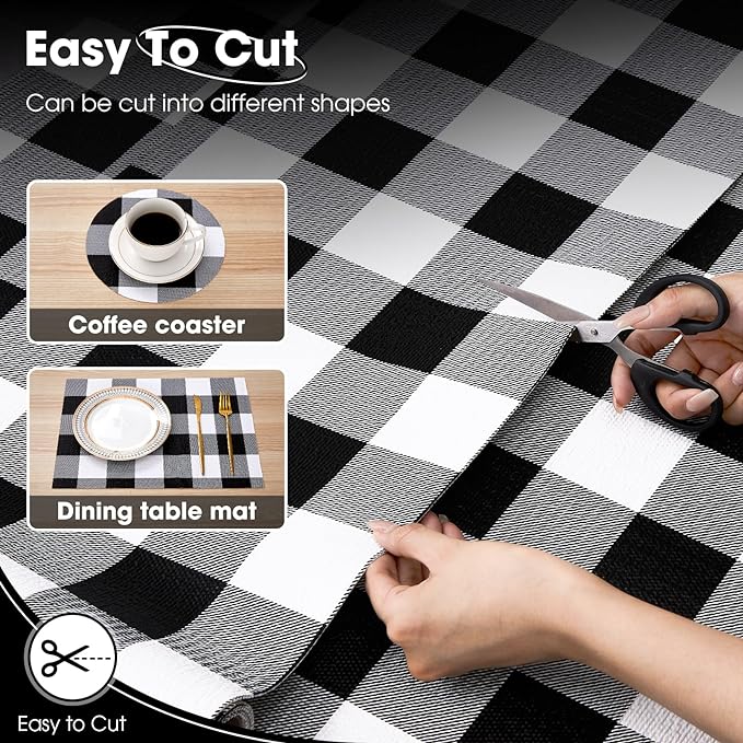 Drawer and Shelf Liner, Non-Slip Kitchen Cabinet Liners Non-Adhesive Thick Strong Grip Waterproof Washable Mats Protect Dresser Shelves Cupboard Bathroom Cabinets, Buffalo Plaid, 24 in X 30 FT