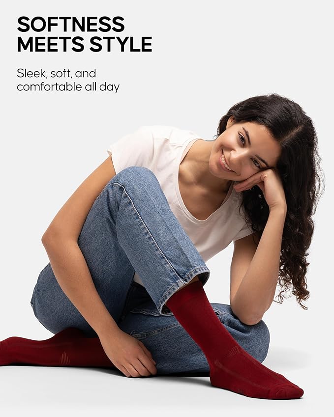 DANISH ENDURANCE Viscose Dress Socks, Premium, Soft, Breathable, Dress Socks for Men & Women, Unisex, 6-Pack