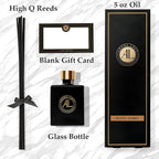 Reed Diffuser Set for Home - Rustic Amber Scent Sticks - Bathroom Counter Decor - Modern Room Fragrance Diffuser - Office Air Freshener - 90 Day Long Lasting Aroma