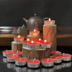 10 Pack Tea Candles Wedding Party and Home Decoration Votive Parties Tealight Small Wishing Bulk with 1.5-2 Hours Extended Burn Time Mini for Birthday Emergency Family (Red)