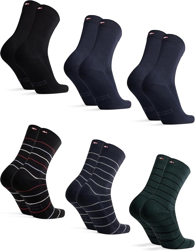DANISH ENDURANCE Viscose Dress Socks, Premium, Soft, Breathable, Dress Socks for Men & Women, Unisex, 6-Pack