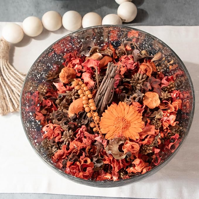 Fragrance Potpourri Bag Home Décor | Floral Petals Vase & Bowl Filler Decoration (Orange)