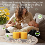 4 Pack Natural Beeswax Pillar Candles,2x2in 100% Pure Beeswax Candles-80 Hours Long Burning,Unscented Bees Wax Candles for Home,Prayer,Emergency,Dripless Smokeless Organic Pillar Candles Bluk